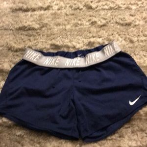 Navy blue Nike dry fit running shorts